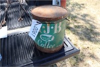 Antique MJB Tin Coffee Can