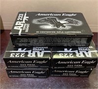 5 BOXES OF AMERICAN EAGLE .223 REM (100RDS)