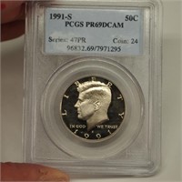 1991 S PCGS PR69DCAM Half Dollar