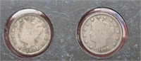 1904 & 1908 V Nickels/Nice Display