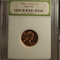 1965 P Lincoln Penny GEM SMS