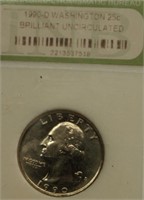 1990 D Washington Quarter Dollar/UNC/Brilliant