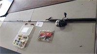 ZEBCO 808 REEL, BOSS HAWG ROD WITH EXTRAS