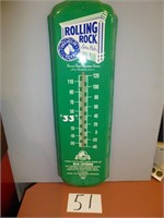 Rolling rock Metal Thermometer
