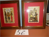 2 egyptain paintings on  possible papyrus