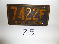 1931 Pa. license plate