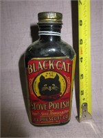 Vintage "Black Cat" Stove Polish Bottle