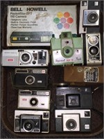 Box Lot of 14 old Cameras