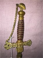 Antique Sword Fraternal Order Knights Golden Eagle
