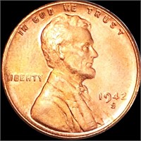 1942-S Lincoln Wheat Penny CLOSELY UNC