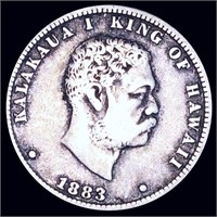1883 Kingdom Of Hawaii Silver Quarter LIGHTLY CIRC