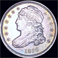 1836 Capped Bust Silver Dime AU+