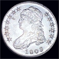 1809 Capped Bust Half Dollar NEARLY UNCIRCULATED