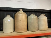 4 STONEWARE DEMIJOHNS