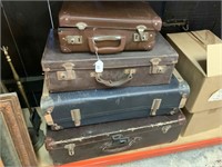 4 x VINTAGE SUITCASES