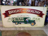 PETERS ICE CREAM SIGN HAND PAINTED