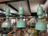 3 VINTAGE LARGE INDUSTRIAL LIGHTS