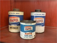 3 X AUSTRALIAN OWNED AMPOL TINS