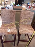 (2) 30" H bamboo bar stools
