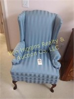 Fireside upholstered chair w/queen anne legs