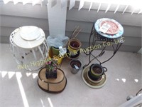 Group of flower pots & stands