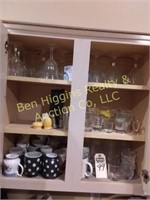 Glassware & stemware in 2 cupboards