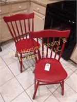 2 red chairs