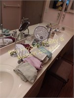 Towel holders, make-up mirrors