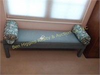 Upholstered bench & pillows