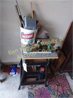 Work bench w/ contents on top/ pencil sharpeners