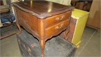 2 DRAWER CHERRY SIDE TABLE, QUEEN ANNE LEGS