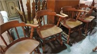 4 MAPLE BARREL BACK DINING CHAIRS