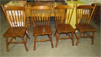 (4X) SOLID MAPLE SPINDLE BACK CHAIRS