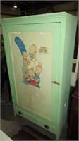 PAINTED 1 DOOR JELLY CABINET, 1 DRAWER