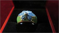LADIES .925 STERLING RING SZ 6, TURQUOISE