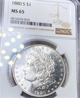 1880-S Morgan Silver Dollar NGC - MS65