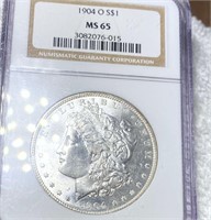 1904-O Morgan Silver Dollar NGC - MS65