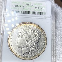 1883-S Morgan Silver Dollar ANACS - AU55