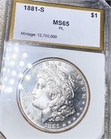 1881-S Morgan Silver Dollar PCI - MS 65 PL