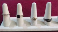 4 STERLING .925 RINGS, VARIOUS SIZES & STYLES