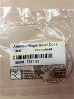 2017 UNCIRCULATED AMERICAN EAGLE SILVER DOLLAR
