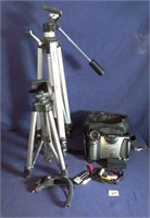(2) Tripods & Sharp Video Camera