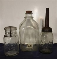 Atlas Oil Jar & Misc Jars