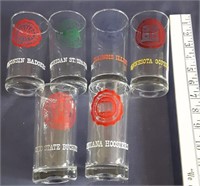 (6) Vintage College Drinking Glasses