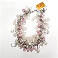 $100 Silver Pink Pearl Charity Bracelet