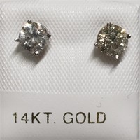 $4200 14K  Diamond(0.88ct) Earrings
