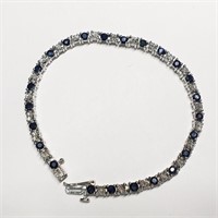 $700 Silver Sapphire Diamond Bracelet