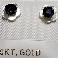 $160 10K  Sapphire(0.78ct) Earrings
