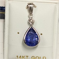 $2300 14K  Tanzanite(2.2ct) Diamond(0.1ct) Pendant