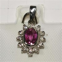 $2170 14K  Pink Sapphire(0.6ct) Diamond(0.18ct) Pe